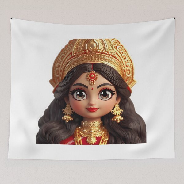 Artikelvorschau, Navratri Göttin Durga Aufkleber entworfen und verkauft von Teewave-Ashish.