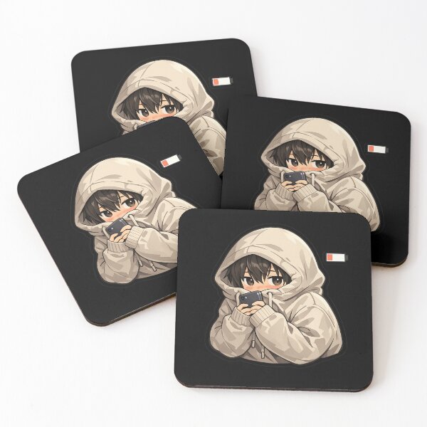 Item preview, Introvert Mood Anime Boy Hoodie | Low Social Battery Cute Sticker designed and sold by CutePearlStudio.
