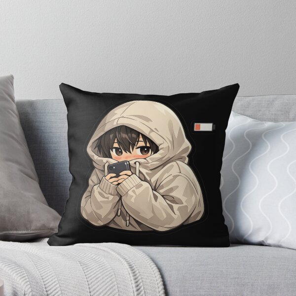 Item preview, Introvert Mood Anime Boy Hoodie | Low Social Battery Cute Sticker designed and sold by CutePearlStudio.