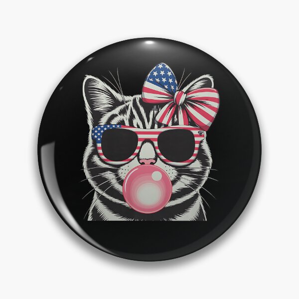 Item preview, Patriotic Cat 4Th of July Bow American Flag Girls Women designed and sold by Boutkimaewab.