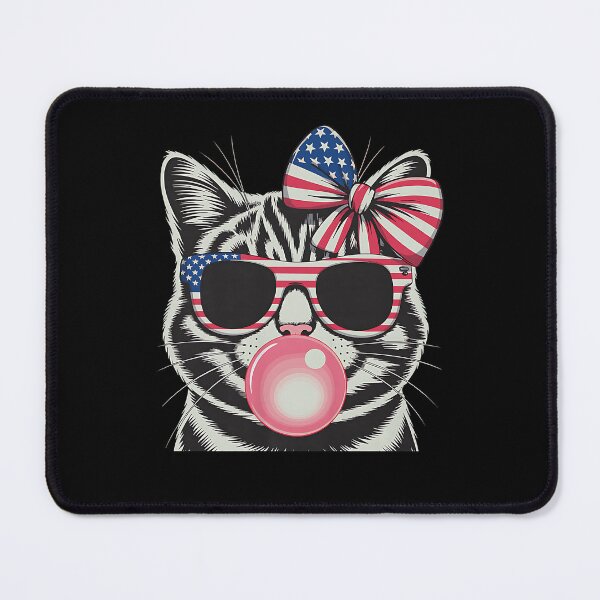 Item preview, Patriotic Cat 4Th of July Bow American Flag Girls Women designed and sold by Boutkimaewab.