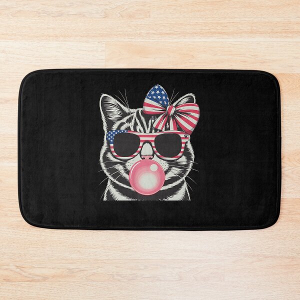 Item preview, Patriotic Cat 4Th of July Bow American Flag Girls Women designed and sold by Boutkimaewab.
