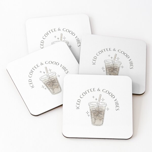 Item preview, Iced Coffee And Good Vibes - Aesthetic Realistic Coffee & Milk Layered Print designed and sold by Aura.Prints.