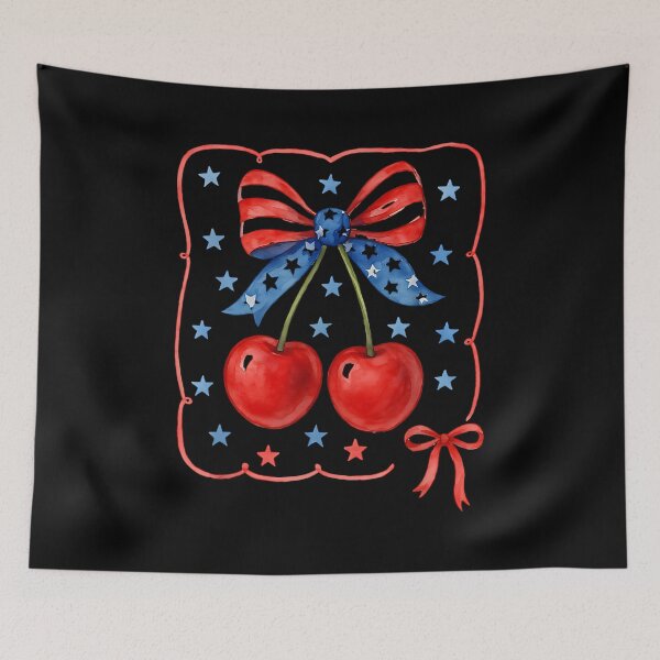 Item preview, American Coquette Cherry Bow Patriotic USA Flag 4th Of July designed and sold by Boutkimaewab.
