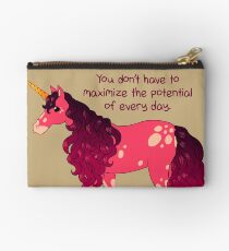 "You Don't Have to Maximize the Potential of Every Day" Unicorn Zipper Pouch