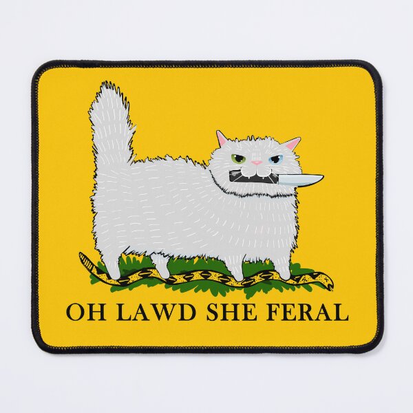 Item preview, Oh Lawd She Feral White Cat designed and sold by KilkennyCat Art.