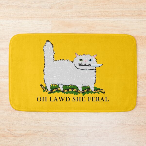 Item preview, Oh Lawd She Feral White Cat designed and sold by KilkennyCat Art.
