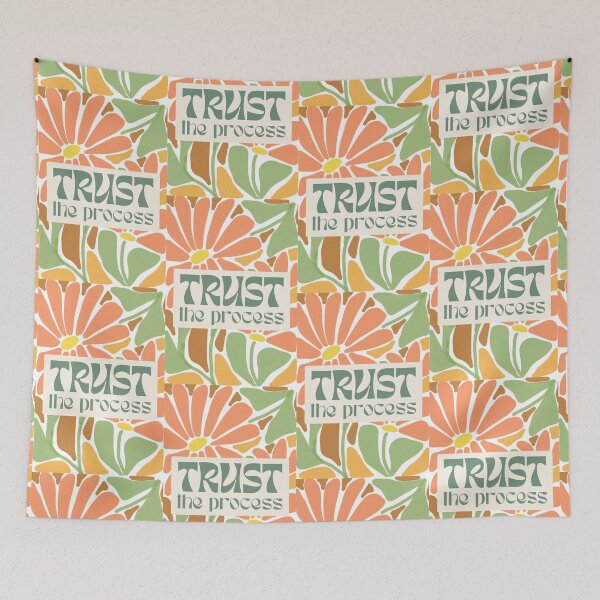 Item preview, Trust the Process Affirmation Art, minimalist flower art designed and sold by Art by Kristie.