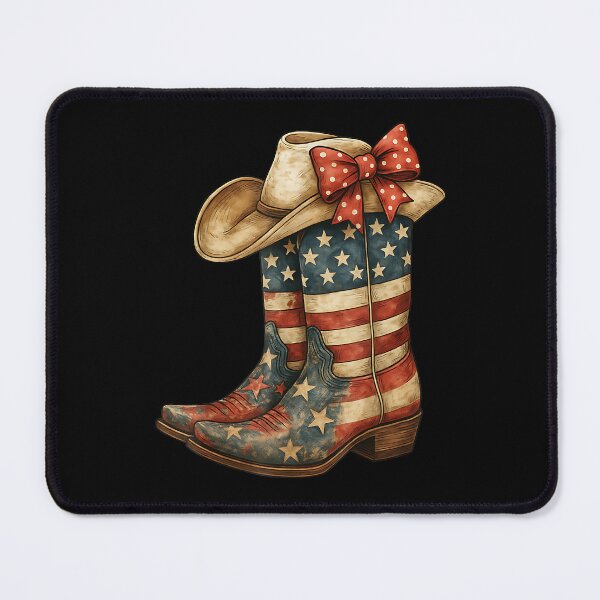 Item preview, Retro Western Cowboy Boots Cowgirl American Flag 4th of July designed and sold by Boutkimaewab.