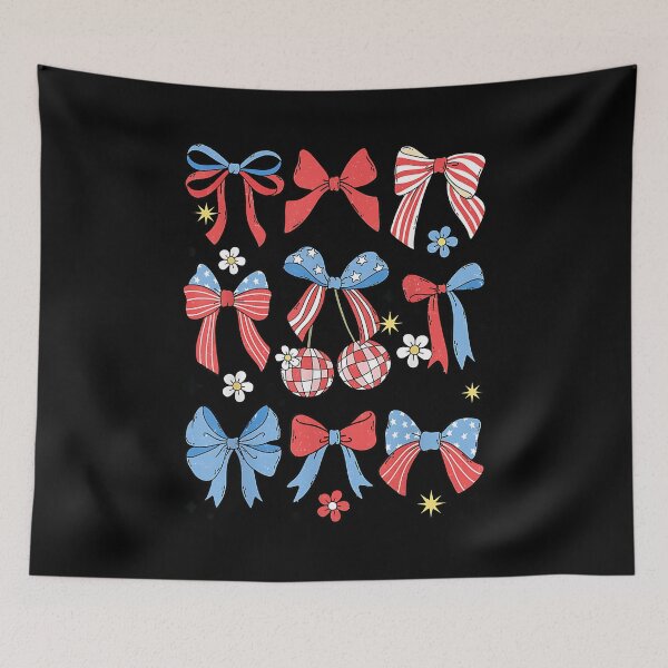 Item preview, Coquette Bow 4th of July Preppy USA American Flag Girl Women designed and sold by Boutkimaewab.