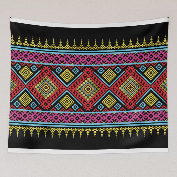 Item preview, Colorful Geometric Tribal Pattern Border designed and sold by PowerAntShop.