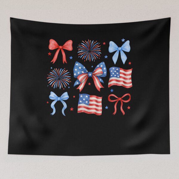 Item preview, USA Flag Fireworks Bows Patriotic 4th of July Coquette Girls designed and sold by Boutkimaewab.