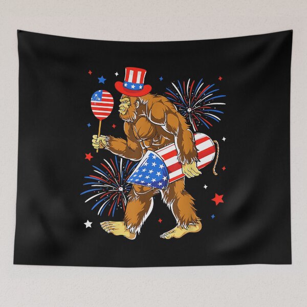 Item preview, Bigfoot Firework American Flag Bigfoot 4th of July Sasquatch designed and sold by Boutkimaewab.