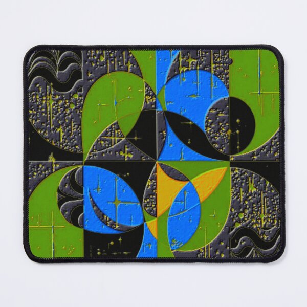 Item preview, 4 part abstract dark fluorescence colorful geometric abstract design designed and sold by SmashingDeals.