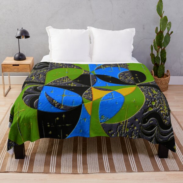 Item preview, 4 part abstract dark fluorescence colorful geometric abstract design designed and sold by SmashingDeals.