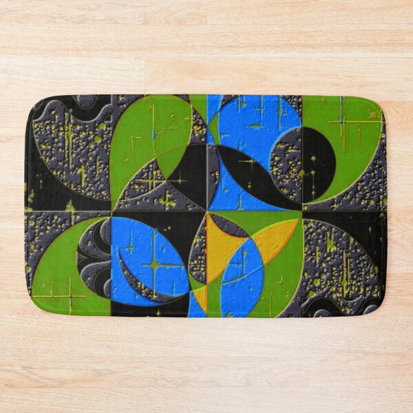 Item preview, 4 part abstract dark fluorescence colorful geometric abstract design designed and sold by SmashingDeals.