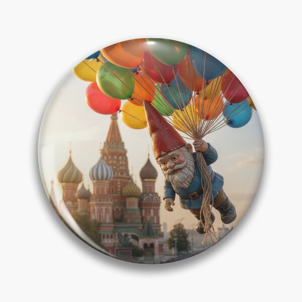 Item preview, Gnome Flies Past Saint Basil's Cathedral in Moscow designed and sold by Tridentulus.