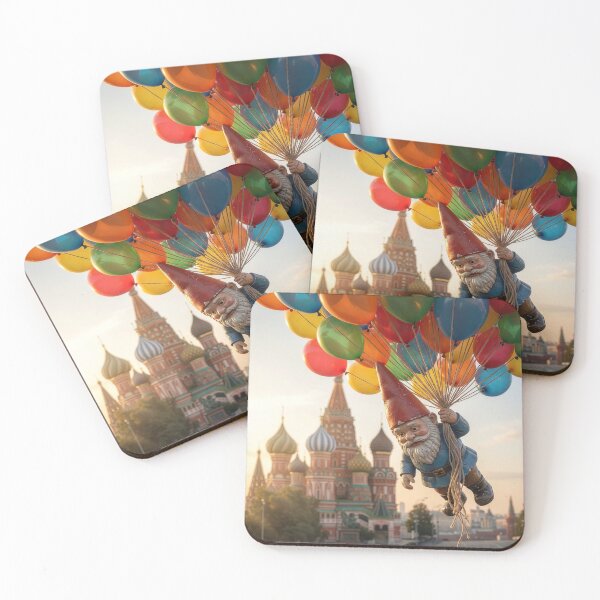 Item preview, Gnome Flies Past Saint Basil's Cathedral in Moscow designed and sold by Tridentulus.