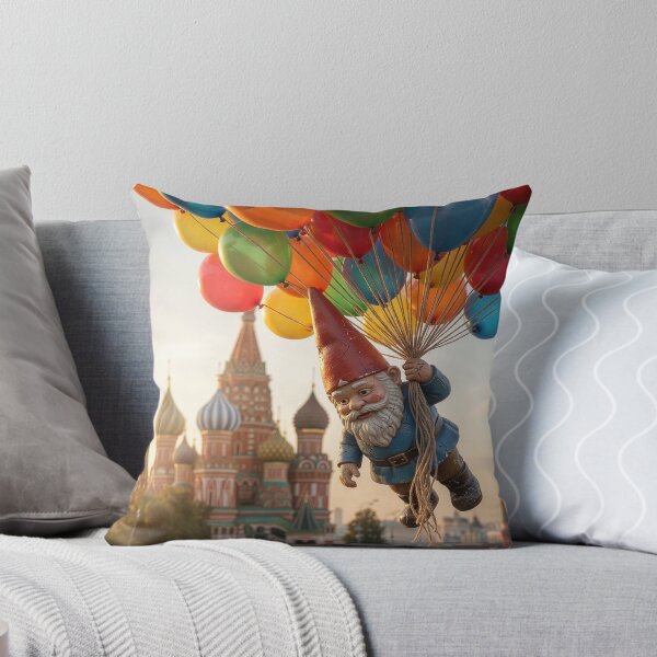 Item preview, Gnome Flies Past Saint Basil's Cathedral in Moscow designed and sold by Tridentulus.