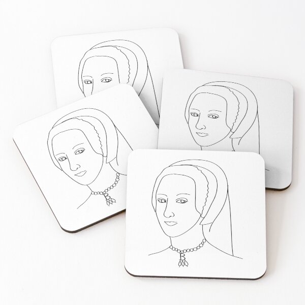 Item preview, Minimalist Anne Boleyn Portrait Line Art designed and sold by wswrnyhj65.