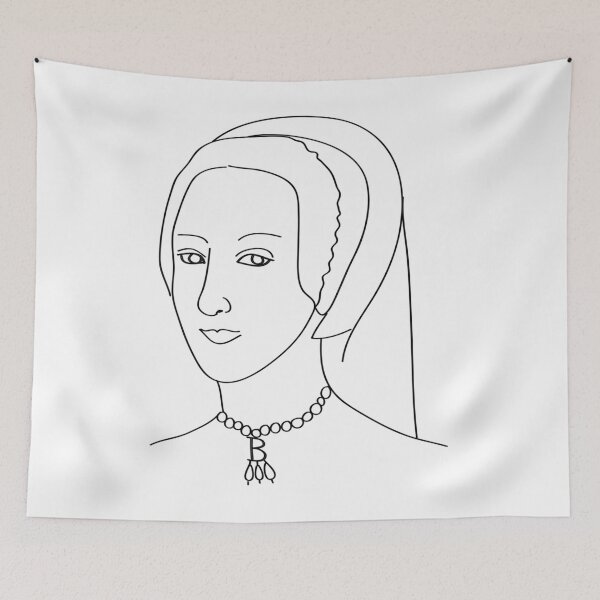 Item preview, Minimalist Anne Boleyn Portrait Line Art designed and sold by wswrnyhj65.