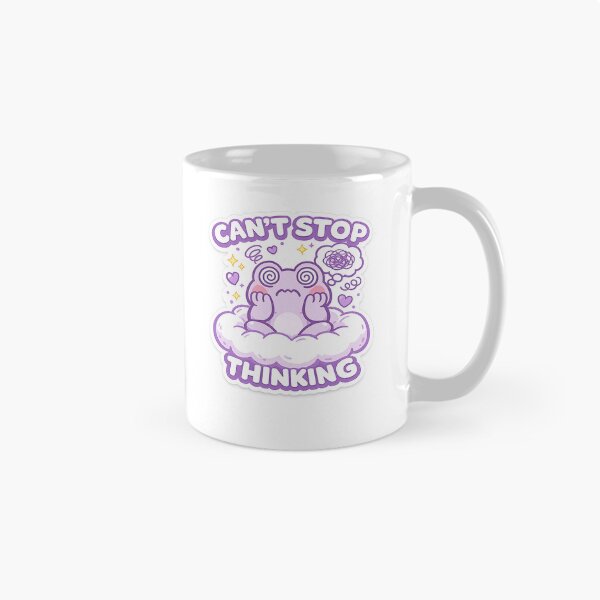 Item preview, Cute Purple Frog Can't Stop Thinking Funny Overthinking Aesthetic Sticker designed and sold by Digital_products_0111.