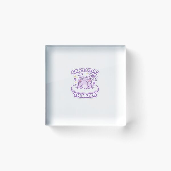 Item preview, Cute Purple Frog Can't Stop Thinking Funny Overthinking Aesthetic Sticker designed and sold by Digital_products_0111.
