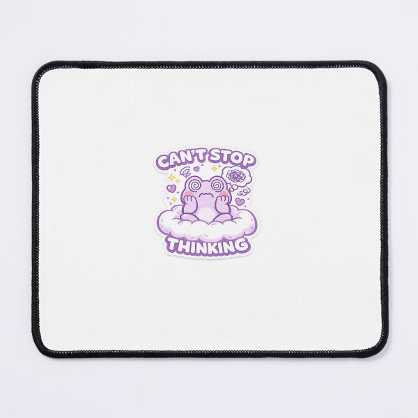 Item preview, Cute Purple Frog Can't Stop Thinking Funny Overthinking Aesthetic Sticker designed and sold by Pransis_Diginer_26.