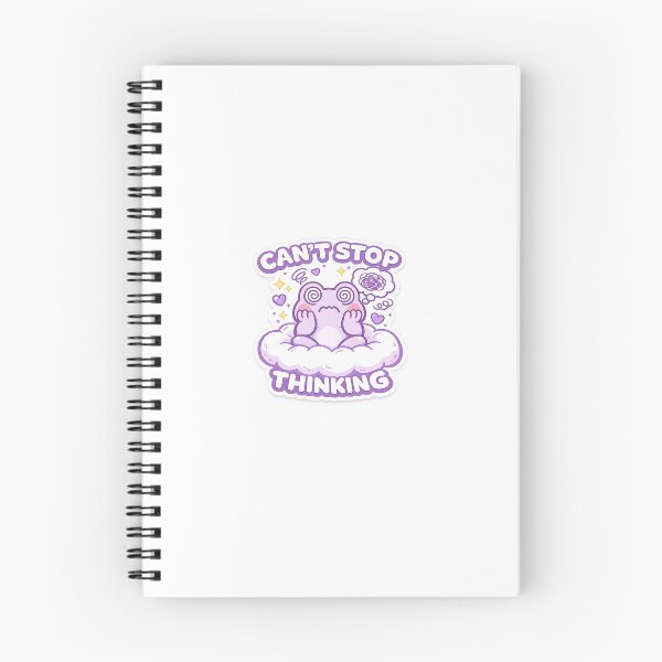 Item preview, Cute Purple Frog Can't Stop Thinking Funny Overthinking Aesthetic Sticker designed and sold by Digital_products_0111.