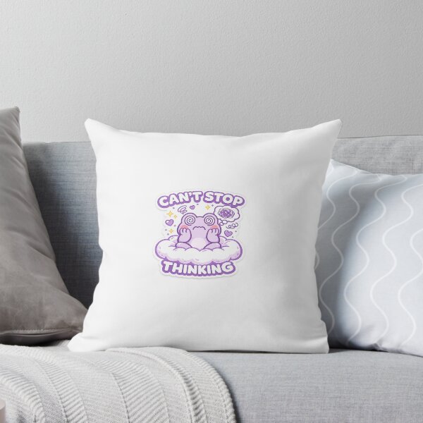 Item preview, Cute Purple Frog Can't Stop Thinking Funny Overthinking Aesthetic Sticker designed and sold by Pransis_Diginer_26.