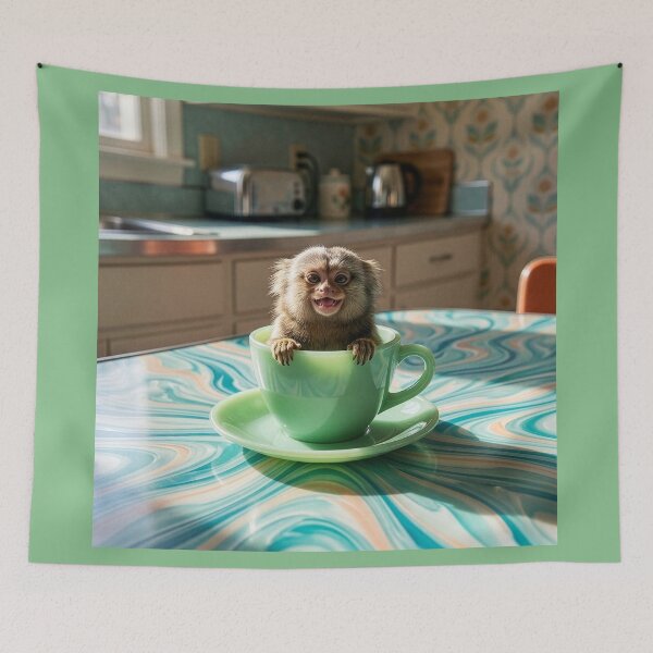 Item preview, Pygmy Marmoset in a Jadeite Tea Cup designed and sold by Tridentulus.