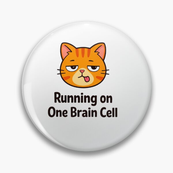 Item preview, Running on One Brain Cell Orange Cat Funny Meme designed and sold by Lovestickerco.