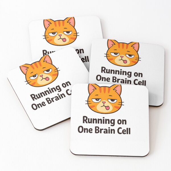 Item preview, Running on One Brain Cell Orange Cat Funny Meme designed and sold by Lovestickerco.
