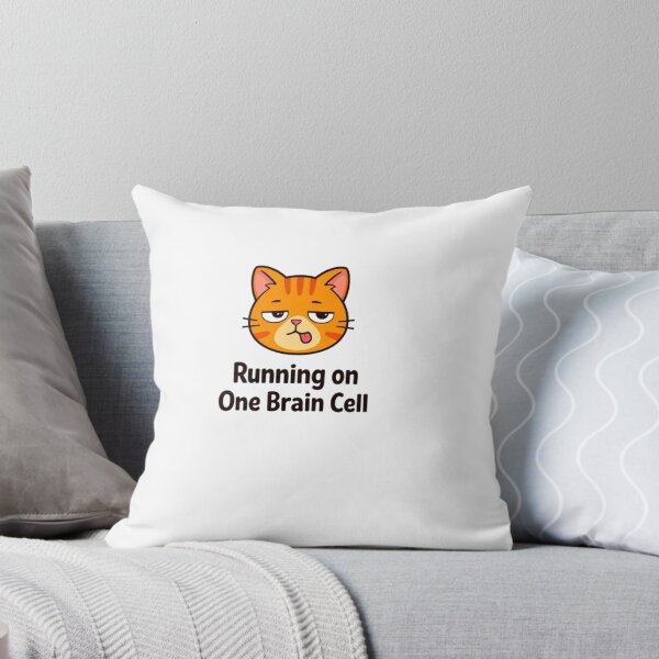 Item preview, Running on One Brain Cell Orange Cat Funny Meme designed and sold by Lovestickerco.