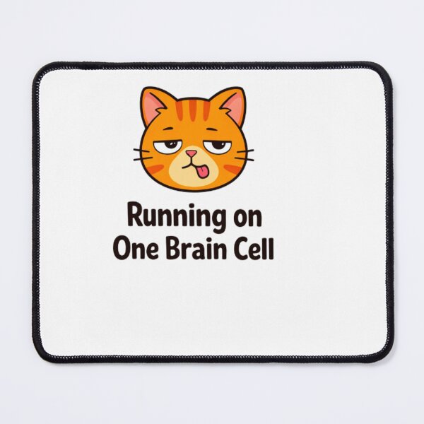 Item preview, Running on One Brain Cell Orange Cat Funny Meme designed and sold by Lovestickerco.