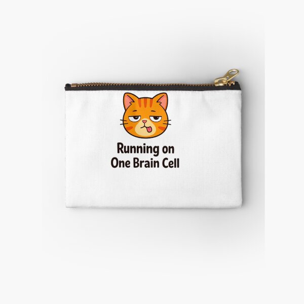 Item preview, Running on One Brain Cell Orange Cat Funny Meme designed and sold by Lovestickerco.