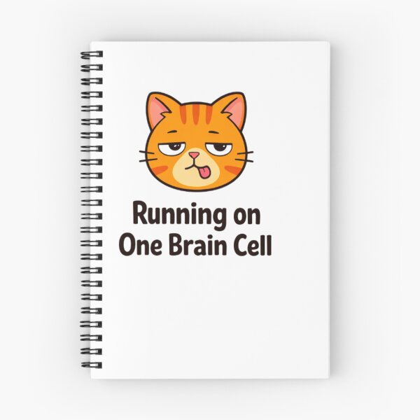 Item preview, Running on One Brain Cell Orange Cat Funny Meme designed and sold by Lovestickerco.