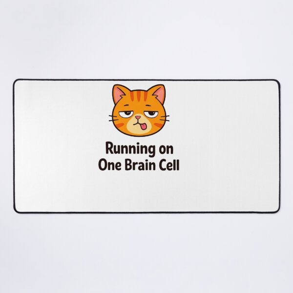 Item preview, Running on One Brain Cell Orange Cat Funny Meme designed and sold by Lovestickerco.