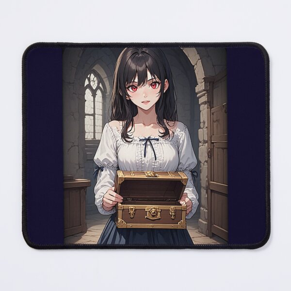 Item preview, Medieval vampire girl holding a chest designed and sold by ArtsJulian.
