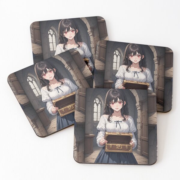 Item preview, Medieval vampire girl holding a chest designed and sold by ArtsJulian.