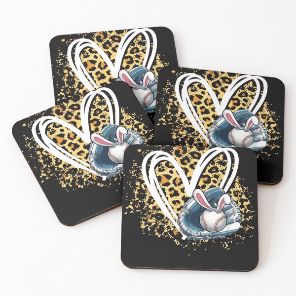 Item preview, Baseball Bunny Glove Leopard Heart designed and sold by KIROSALS.