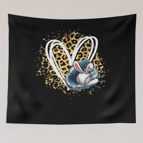 Item preview, Baseball Bunny Glove Leopard Heart designed and sold by KIROSALS.