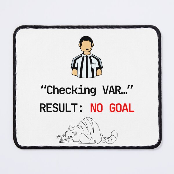Item preview, Checking VAR No Goal Funny Soccer Cat Meme Football Fan Humor designed and sold by E20STUDIO.
