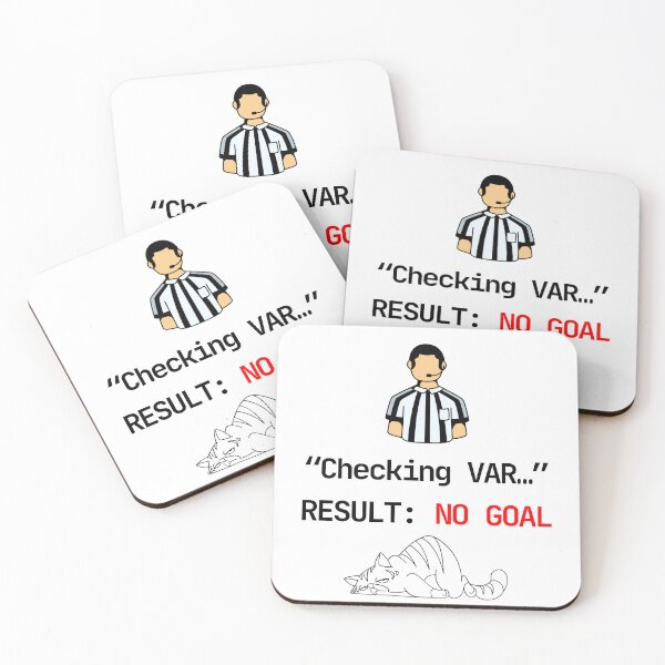 Item preview, Checking VAR No Goal Funny Soccer Cat Meme Football Fan Humor designed and sold by E20STUDIO.