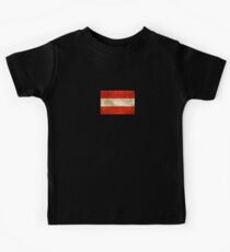 Vintage Aged and Scratched Austrian Flag Kids Tee