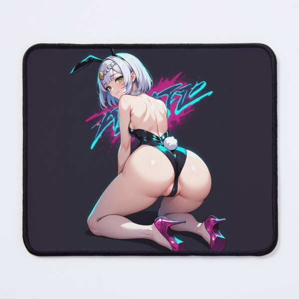 Item preview, Glowing Neon Bunny Temptress in Glossy Teal Black Bodysuit designed and sold by Jimakmo.