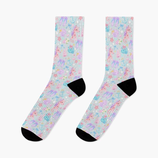 Item preview, Cute Pastel Seashell Pattern | Seahorse Starfish Coastal Aesthetic | Kawaii Beach Summer Design designed and sold by Sunnyneststudio.