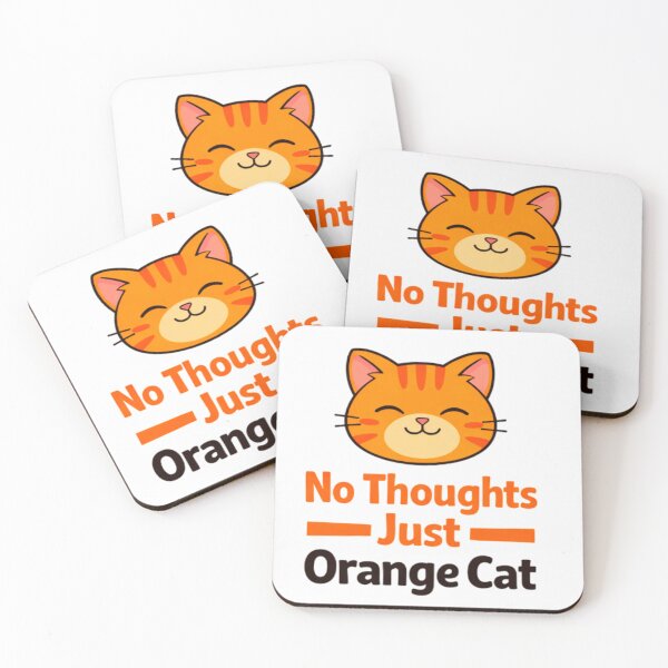 Item preview, No Thoughts Just Orange Cat Funny Meme Cat designed and sold by Lovestickerco.