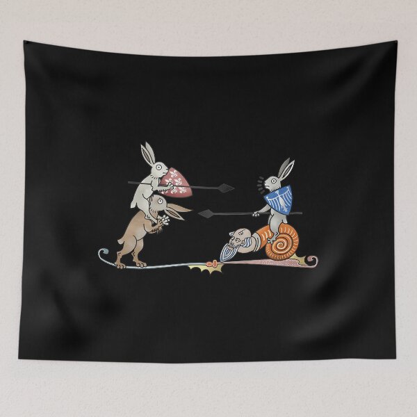 Item preview, Medieval Marginalia Jousting Rabbits Art designed and sold by wswrnyhj65.