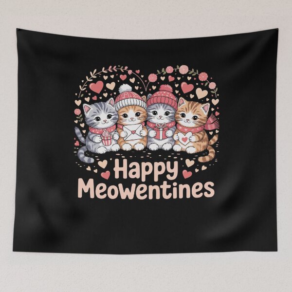 Item preview, Happy Meowentines Cute Valentine Cat Lovers Girls designed and sold by Dressed For  Duty.